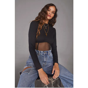 Nasty Gal Black Sheer Bodysuit